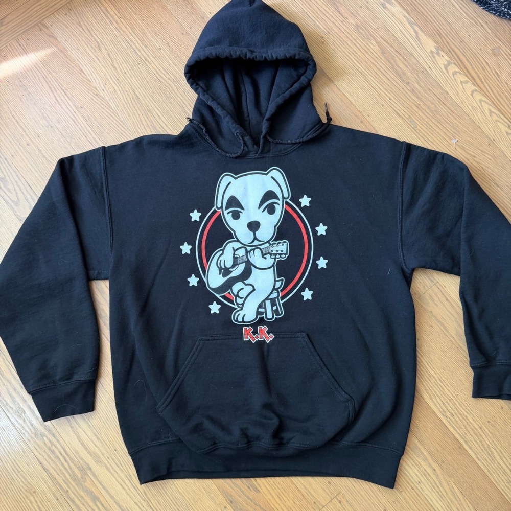 Nintendo Animal Crossing New Horizons K.K. Slider Hoodie Black Medium Mens M